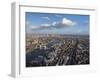 Aerial Cityscape Showing River Thames, Tower Bridge and Railway Tracks, London, England-Charles Bowman-Framed Photographic Print