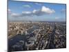 Aerial Cityscape Showing River Thames, Tower Bridge and Railway Tracks, London, England-Charles Bowman-Mounted Photographic Print