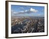 Aerial Cityscape Showing River Thames, Tower Bridge and Railway Tracks, London, England-Charles Bowman-Framed Photographic Print