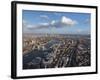 Aerial Cityscape Showing River Thames, Tower Bridge and Railway Tracks, London, England-Charles Bowman-Framed Photographic Print