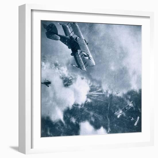 Aerial Combat on the Western Front, World War One-German photographer-Framed Giclee Print