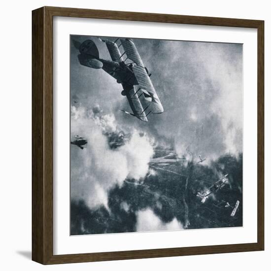 Aerial Combat on the Western Front, WWI Photogravure-Stapleton Collection-Framed Photographic Print