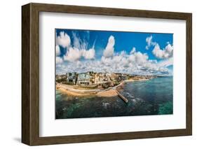 Aerial drone panoramic view of promenade in Cascais, on the Portuguese Riveira-Alexandre Rotenberg-Framed Photographic Print