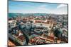 Aerial drone view of Carmo Church and surrounding historic neighbourhood in Chiado-Alexandre Rotenberg-Mounted Photographic Print