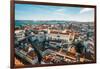 Aerial drone view of Carmo Church and surrounding historic neighbourhood in Chiado-Alexandre Rotenberg-Framed Photographic Print