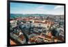 Aerial drone view of Carmo Church and surrounding historic neighbourhood in Chiado-Alexandre Rotenberg-Framed Photographic Print