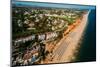 Aerial drone view of Vale do Lobo Beach, iconic beachfront resort and home-Alexandre Rotenberg-Mounted Photographic Print