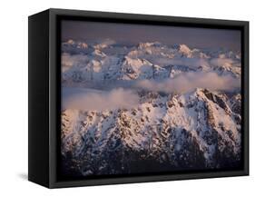 Aerial Landscape, Olympic Mountains, Olympic National Park, Washington State, USA-Colin Brynn-Framed Stretched Canvas