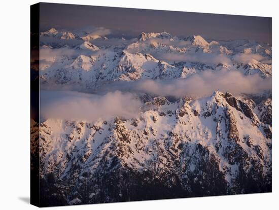 Aerial Landscape, Olympic Mountains, Olympic National Park, Washington State, USA-Colin Brynn-Stretched Canvas