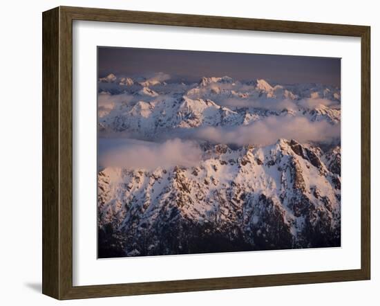 Aerial Landscape, Olympic Mountains, Olympic National Park, Washington State, USA-Colin Brynn-Framed Photographic Print