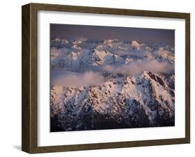 Aerial Landscape, Olympic Mountains, Olympic National Park, Washington State, USA-Colin Brynn-Framed Photographic Print