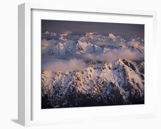 Aerial Landscape, Olympic Mountains, Olympic National Park, Washington State, USA-Colin Brynn-Framed Photographic Print