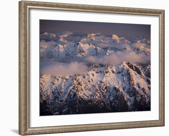 Aerial Landscape, Olympic Mountains, Olympic National Park, Washington State, USA-Colin Brynn-Framed Photographic Print