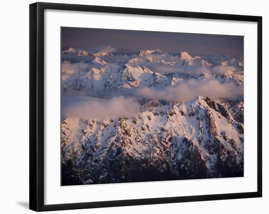 Aerial Landscape, Olympic Mountains, Olympic National Park, Washington State, USA-Colin Brynn-Framed Photographic Print