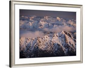 Aerial Landscape, Olympic Mountains, Olympic National Park, Washington State, USA-Colin Brynn-Framed Photographic Print