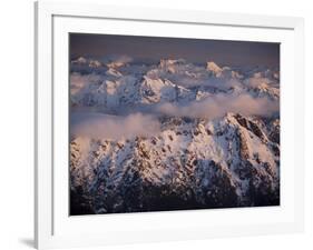 Aerial Landscape, Olympic Mountains, Olympic National Park, Washington State, USA-Colin Brynn-Framed Photographic Print