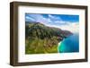 Aerial Landscape View of Spectacular Na Pali Coast, Kauai, Hawaii, USA-Martin M303-Framed Photographic Print