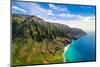 Aerial Landscape View of Spectacular Na Pali Coast, Kauai, Hawaii, USA-Martin M303-Mounted Photographic Print