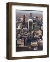 Aerial London Cityscape Dominated by Walkie Talkie Tower, London, England, United Kingdom, Europe-Charles Bowman-Framed Photographic Print