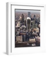 Aerial London Cityscape Dominated by Walkie Talkie Tower, London, England, United Kingdom, Europe-Charles Bowman-Framed Photographic Print