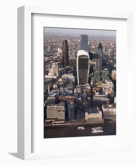 Aerial London Cityscape Dominated by Walkie Talkie Tower, London, England, United Kingdom, Europe-Charles Bowman-Framed Photographic Print