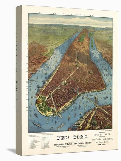 Aerial Map for Root and Tinker of New York-null-Stretched Canvas