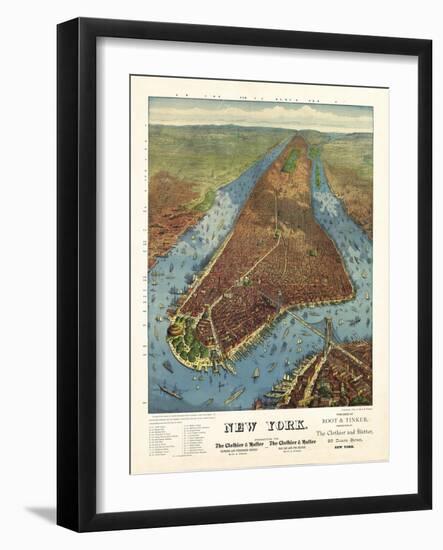 Aerial Map for Root and Tinker of New York-null-Framed Giclee Print