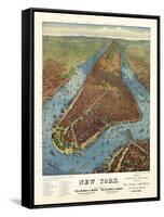 Aerial Map for Root and Tinker of New York-null-Framed Stretched Canvas