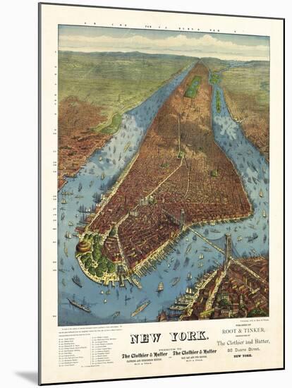 Aerial Map for Root and Tinker of New York-null-Mounted Giclee Print