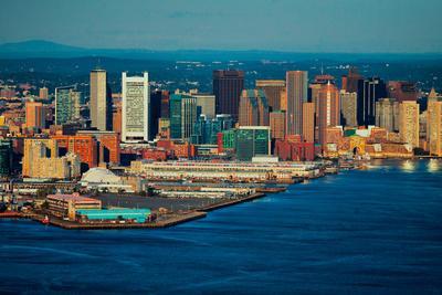 Massachusetts Colorful Poster Style Postcard Z274240 Skyline from the Bay Boston MA