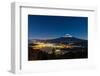 Aerial Mount Fuji with Kawaguchiko Lake at Night-vichie81-Framed Photographic Print