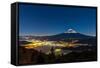 Aerial Mount Fuji with Kawaguchiko Lake at Night-vichie81-Framed Stretched Canvas