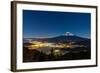 Aerial Mount Fuji with Kawaguchiko Lake at Night-vichie81-Framed Photographic Print