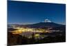 Aerial Mount Fuji with Kawaguchiko Lake at Night-vichie81-Mounted Photographic Print