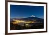 Aerial Mount Fuji with Kawaguchiko Lake at Night-vichie81-Framed Photographic Print