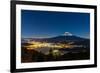 Aerial Mount Fuji with Kawaguchiko Lake at Night-vichie81-Framed Photographic Print