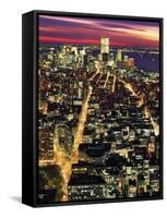 Aerial Night Shot of NYC-Rudi Von Briel-Framed Stretched Canvas