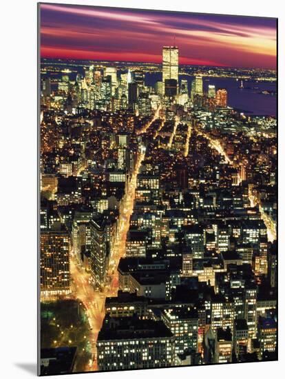 Aerial Night Shot of NYC-Rudi Von Briel-Mounted Premium Photographic Print