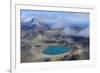 Aerial of a Blue Lake with Mount Ngauruhoe in the Background, Tongariro National Park, North Island-Michael Runkel-Framed Photographic Print