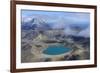 Aerial of a Blue Lake with Mount Ngauruhoe in the Background, Tongariro National Park, North Island-Michael Runkel-Framed Photographic Print