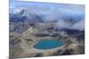Aerial of a Blue Lake with Mount Ngauruhoe in the Background, Tongariro National Park, North Island-Michael Runkel-Mounted Photographic Print
