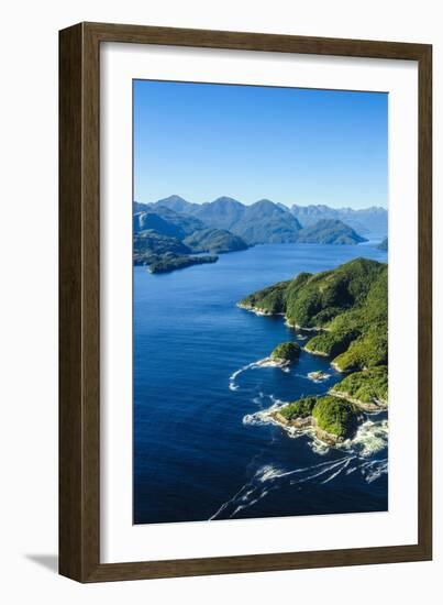 Aerial of a Huge Fjord in Fiordland National Park-Michael-Framed Photographic Print