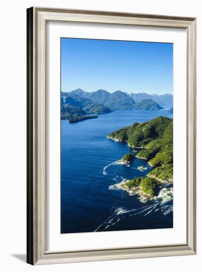 Aerial of a Huge Fjord in Fiordland National Park-Michael-Framed Photographic Print