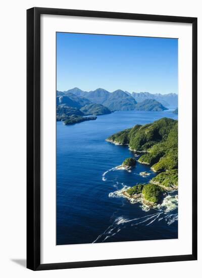 Aerial of a Huge Fjord in Fiordland National Park-Michael-Framed Photographic Print