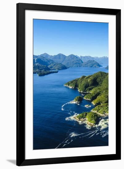 Aerial of a Huge Fjord in Fiordland National Park-Michael-Framed Photographic Print