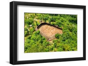 Aerial of a shabono (yanos), the traditional communal dwellings of the Yanomami tribes-Michael Runkel-Framed Photographic Print