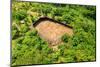Aerial of a shabono (yanos), the traditional communal dwellings of the Yanomami tribes-Michael Runkel-Mounted Photographic Print
