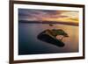 Aerial of a Small Island Named Sandey in Thingvallavatn or Lake Thingvellir, Iceland-Arctic-Images-Framed Photographic Print