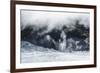 Aerial of a Waterfall Flowing into the Icefield of Fox Glacier-Michael Runkel-Framed Photographic Print