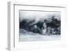 Aerial of a Waterfall Flowing into the Icefield of Fox Glacier-Michael Runkel-Framed Photographic Print